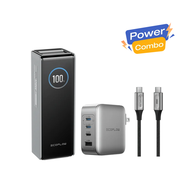 EcoFlow RAPID Power Bank (25,000mAh, 170W) + 140W Charger + 240W Cable