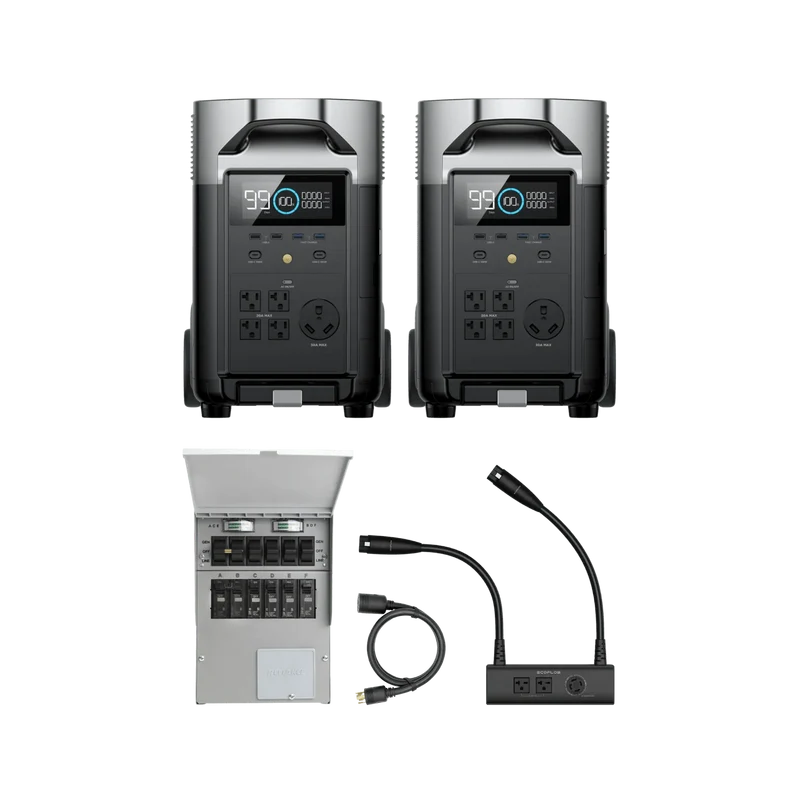 EcoFlow DELTA Pro*2 + Double Voltage Hub + Transfer Switch