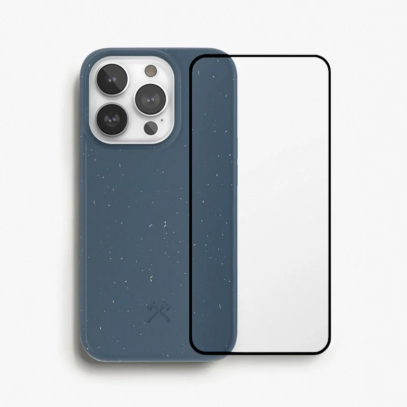 Bio Case + Fullscreen verre blindé iPhone 14 Pro Navy