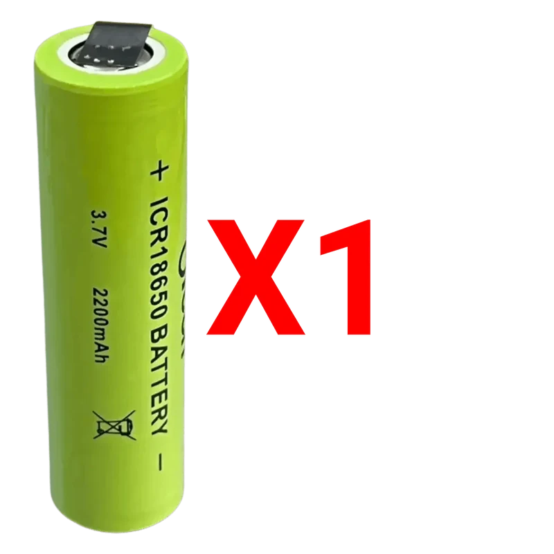 Batterie ICR18650 Li-ion 3.7V 2200mAh avec languettes à souder