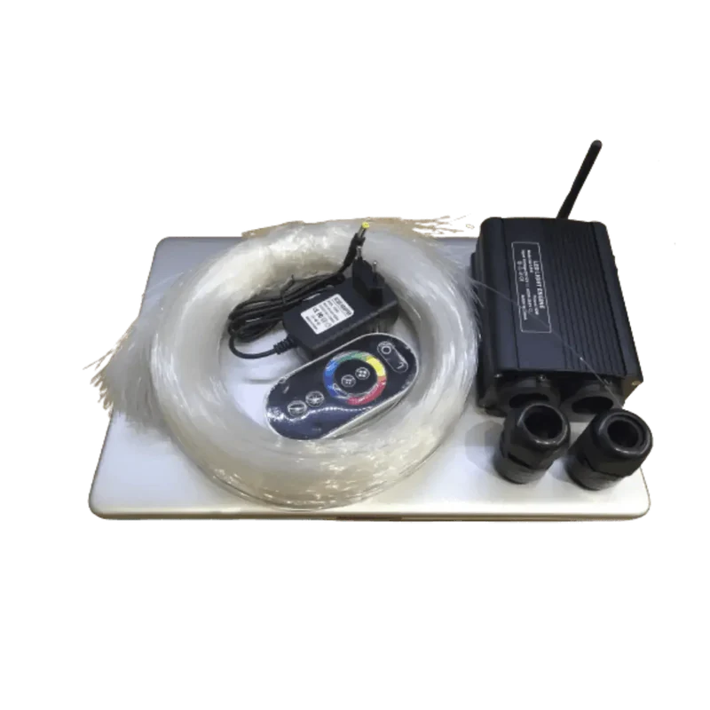 Eclairage fibre optique à double tête RGB avec télécommande RF