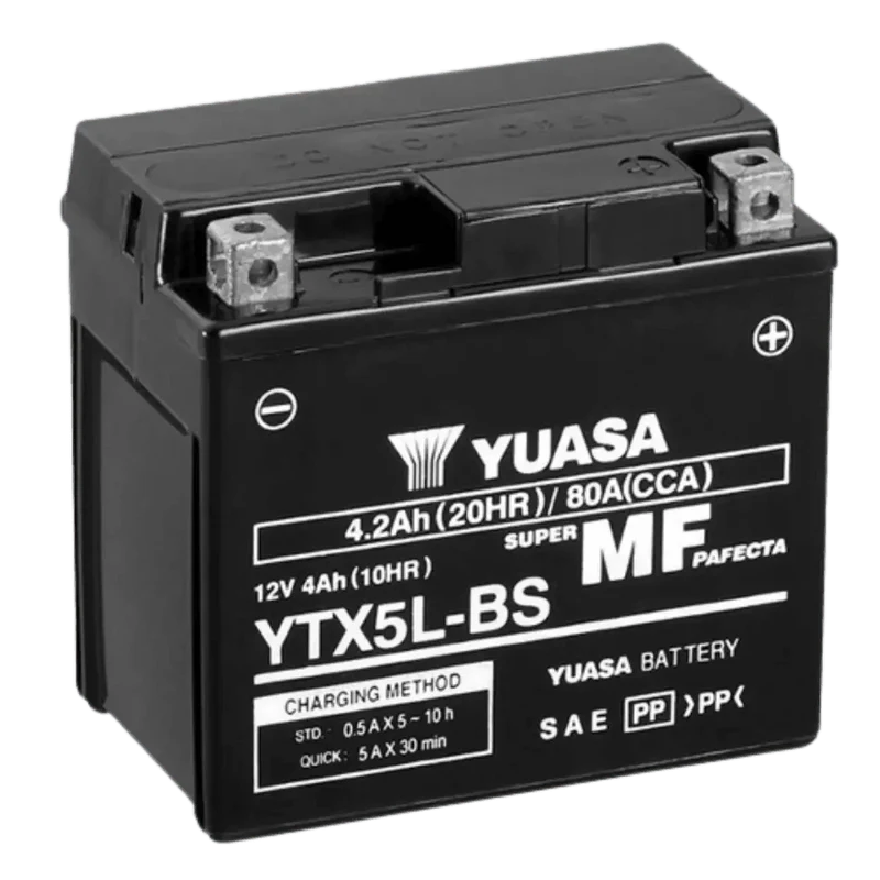 Batterie Moto YUASA YTX5L 12V AGM – Sans Entretien Prête à l'Emploi
