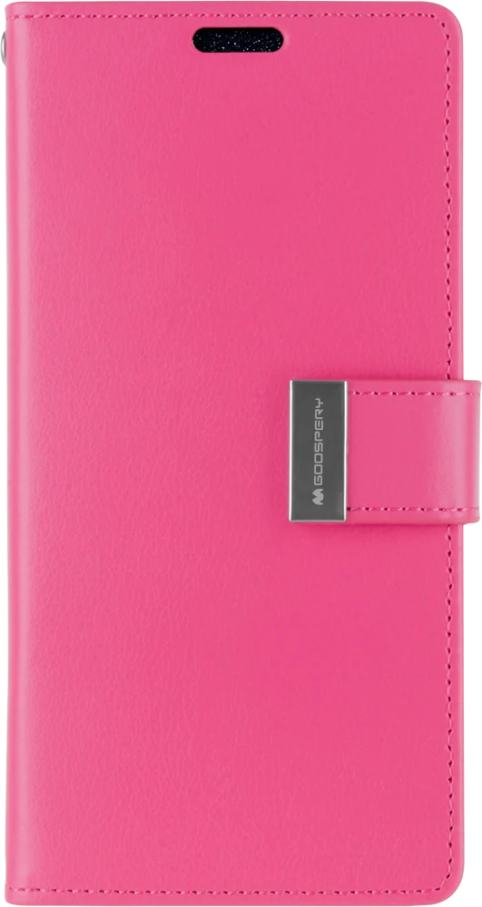 Goospery Rich Diary Case for iPhone 13 Mini - hot pink
