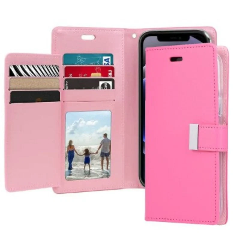 Goospery Rich Diary for iPhone 17 Pro Max - Hot Pink, Non-Magsafe